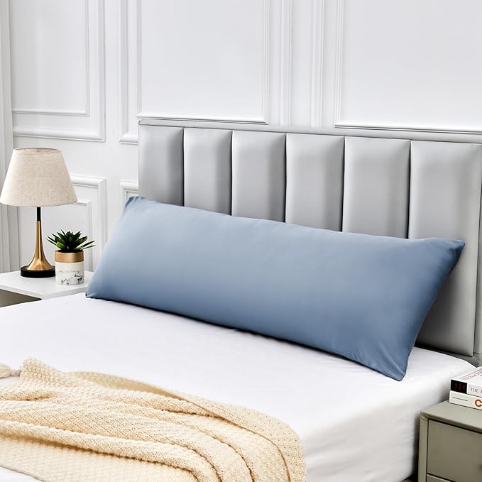 Warmstar Cotton Body Pillow Cover 1 Pack, 600 Thread Count Body Pillow case 20"x54", Long Body Pillow Case Cover Soft Breathable with Envelope Closure,Denim Blue
