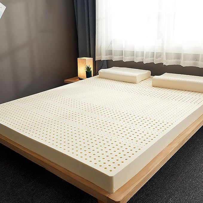 NaKeah 100% Natural Latex Organic Breathable and Comfortable, Durable and Not Easy to Collapse Mattress Topper, Natural Latex Mattress,2.5cm,135x200cm