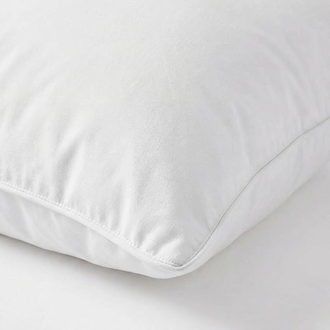 Elegant Comfort Luxury Down Feather 100% Cotton Cover Standard/Queen Size Set of 2 Pillows, Soft and Supportive Premium Hotel Quality Sleeping Pillows for Back, Side and Stomach Sleepers