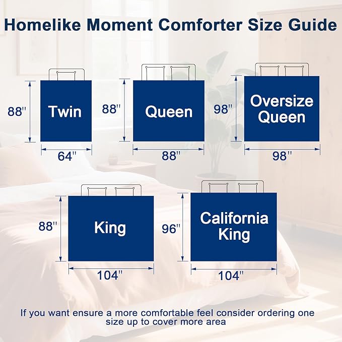 Homelike Moment Twin Comforter Duvet Insert - Blue Down Alternative Bed Comforter Twin Size, Lightweight Bedding Comforters Quilted Soft All Season Reversible Blue/Grey