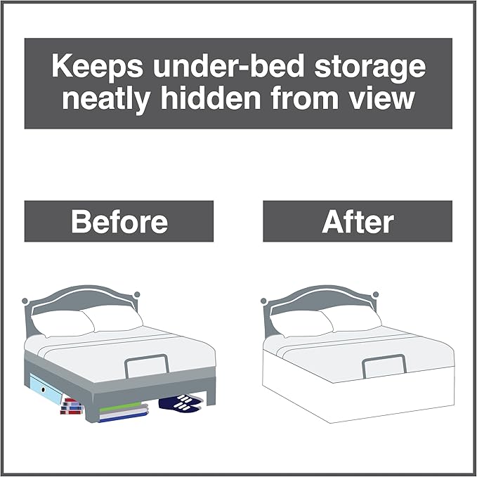 Bed Maker’s Never Lift Your Mattress Bed Skirt for Adjustable Beds, Split Corners, 15 Inch Drop Length, King, White