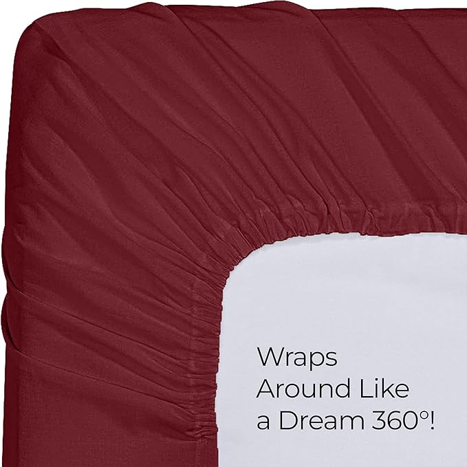 Utopia Bedding Full Fitted Sheet - Bottom Sheet - Deep Pocket - Soft Microfiber - Shrinkage and Fade Resistant - Easy Care -1 Fitted Sheet Only (Red Burgundy)