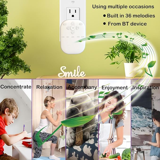 White Noise Machine, Wireless Connect with 36 Relaxing Sounds Including Nature and White Noise, Small Speaker for Home, Office, Hotel, Toilet, Portable Travel