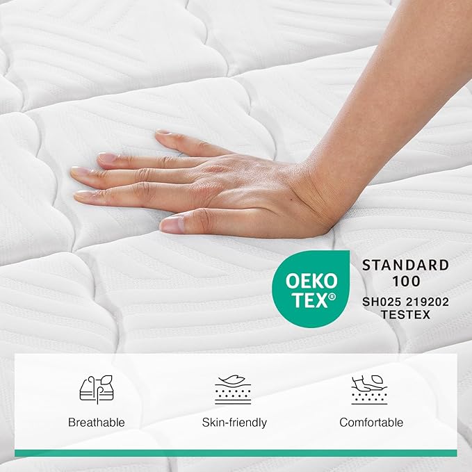 Novilla Queen Mattress 14 Inch, Queen Size Hybrid Mattress - Medium Firm with Pocket Springs & Comfort Foam, Cooling Pressure Relief, CertiPUR-US Certified Mattress in a Box