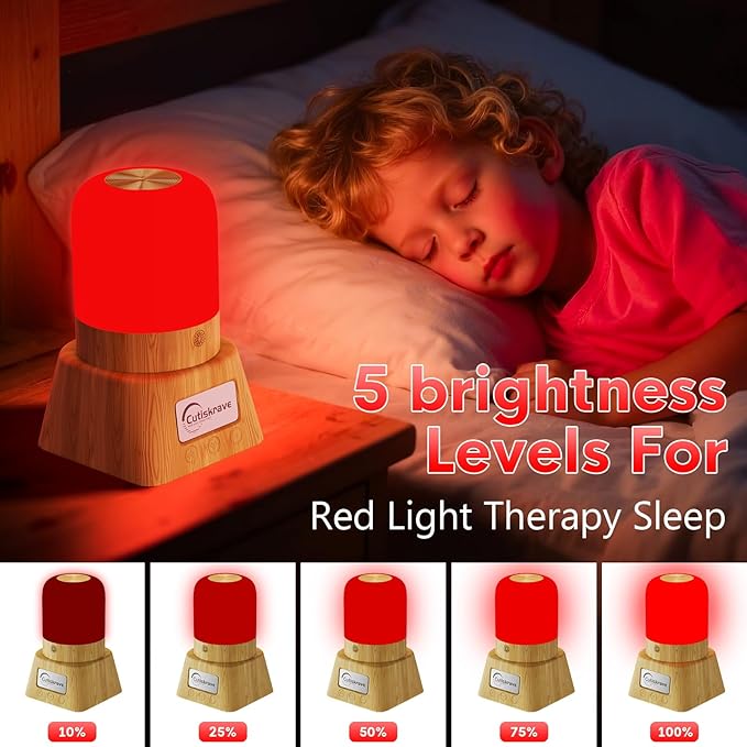 Red Light Night Light Lamp for Sleep,Red Nightlight Desk Lamp with 670nm Wavelength,Touch Remote Control Reds Light for Sleep Lamp Backed by Science,for Deep Relaxation Travel Meditation and Yoga