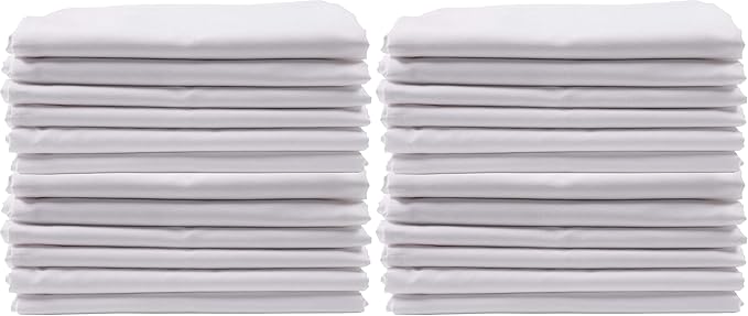KAF Home Brushed Microfiber Pillow Cases Bulk Pack, Control Allergies and Ensure Sound Sleep, Set of 12, White (Pack of 2)