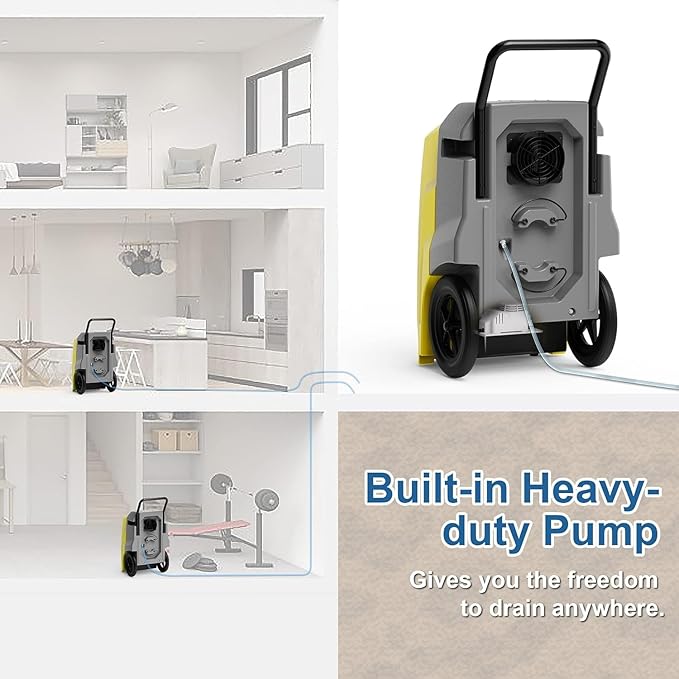ALORAIR 180 Pints LGR Industrial Dehumidifier with Pump and Drain Hose, Portable Commercial Dehumidifier with Wheels for Home, Basements, Garages, and Job Sites, 6-Year Warranty