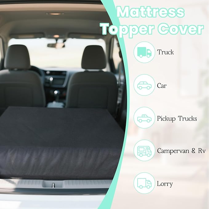 Klmnop Mattress Topper Cover, 2-3 Inch Memory Foam Latex Mattress Protector for Family, Hotel, RV(Queen 80 x 60 Inch, Only Cover)