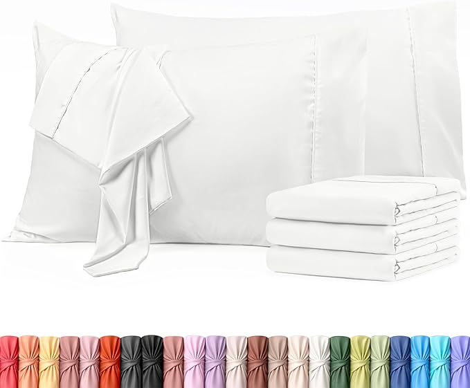 Utopia Bedding Queen Pillow Cases - 6 Pack - Envelope Closure - Soft Brushed Microfiber Fabric - Shrinkage and Fade Resistant Pillow Covers Queen Size 20 X 30 Inches (Queen, White)