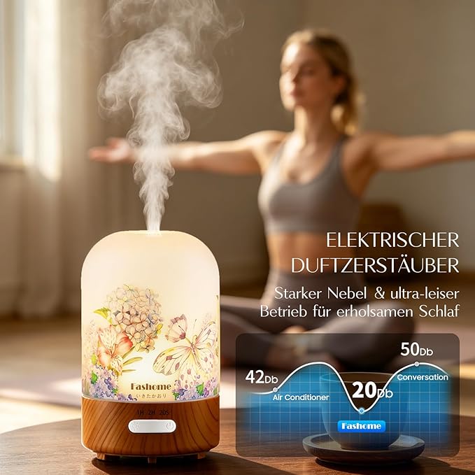 Essential Oil Diffuser for Home, Ultrasonic Cool Mist Air Aromatherapy Humidifier, Mini Scent Air Machine Portable Aroma Diffuser with Changing Lights & Auto Shut-Off for Home Bedroom Office Yoga