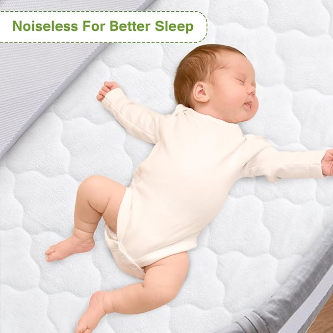 Waterproof Bassinet Mattress Protector Cover, Fits for AMKE, Baby Joy, Ezebaby, bonbay and Larex Baby Bassinet, 2 Pack, Skin Friendly and Breathable Bassinet Mattress Pad