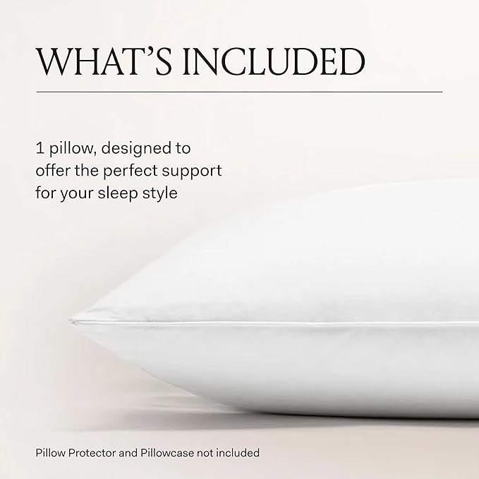 BOLL & BRANCH Down Alternative Pillow - Soft, Standard - Cooling Shell - Hypoallergenic Primaloft Luxury Down Alternative Fill - Superior Support