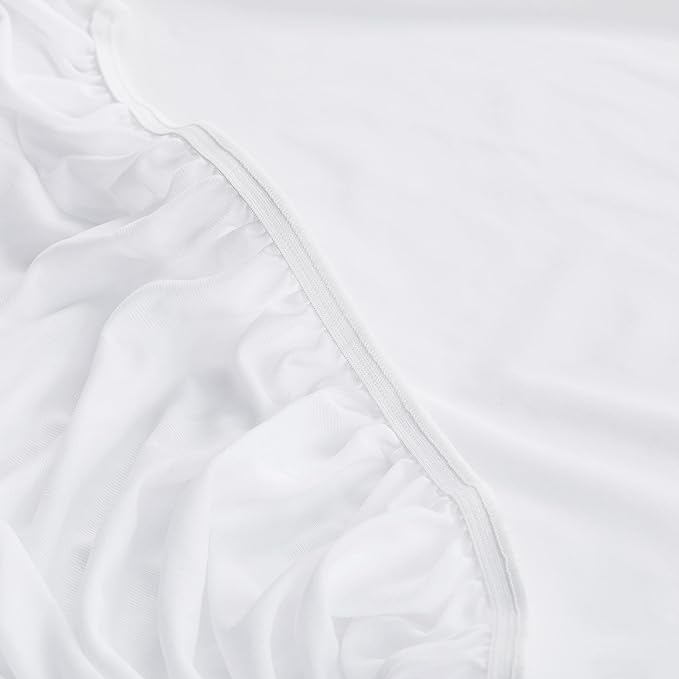 Serta Power Chill Queen Size Waterproof Mattress Cover, Soft and Breathable Cooling Mattress Protector, 15" Elastic Deep Pocket for Secure Fit, White