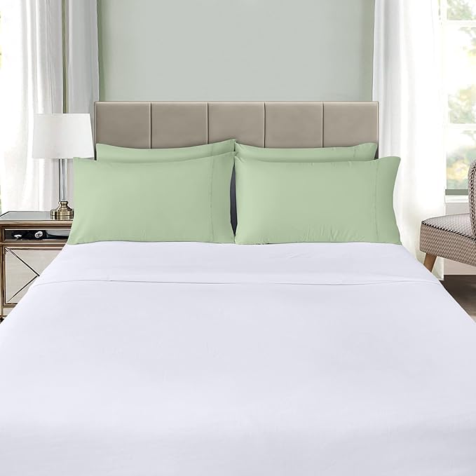 Utopia Bedding Queen Pillow Cases - Pack of 4 - Envelope Closure - Soft Brushed Microfiber Fabric - Shrinkage and Fade Resistant Pillow Covers Queen Size 20 X 30 Inches (Queen, Sage)
