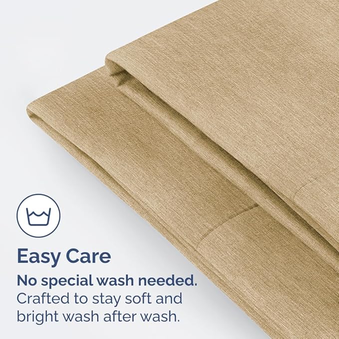Body Pillowcases Set of 2-20x54 Long Body Pillow Case - Soft Body Pillow Cover for Sleeping & Side Sleepers - Comfy, Wrinkle & Fade Free - Machine Washable w/Envelope Enclosure Heathered Tan