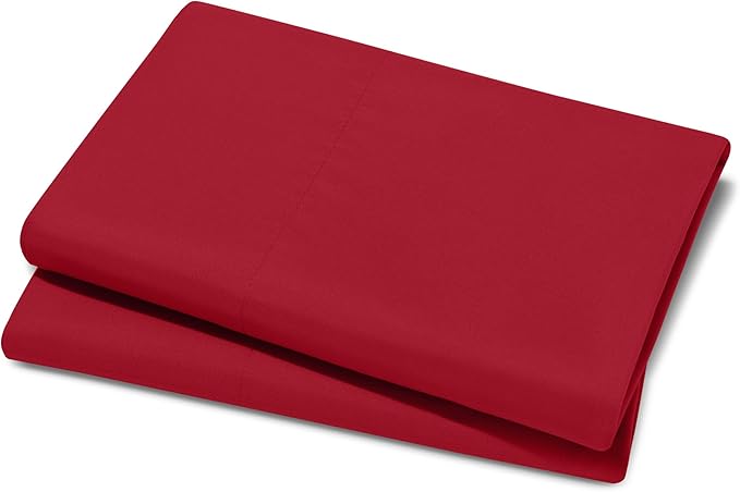 Bare Home Microfiber Pillow Cases - King 20x40 - Cooling Pillowcases - Double Brushed - Easy Care - Envelope Closure (King Pillowcase Set of 2, Red)
