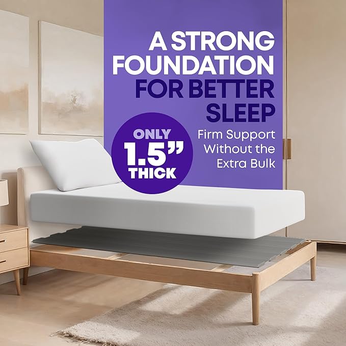 Greaton, Wooden Twin Bed Slats for Support Under Mattress with Cover – Replacement Wood Slats for Twin Size Bed Frame – Under Mattress Support Without Extra Height – 2.38-Inch Standard Width