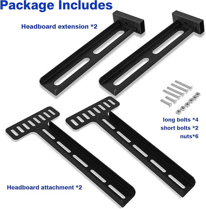 Ertuohg Headboard Kit for Adjustable Bed, Universal Headboard Bracket, Universal Headboard Extension Adapter Kit, Headboard Brackets for Twin,King,Queen