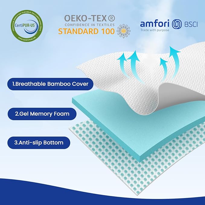 Czpalo California King 3 Inch Gel Memory Foam Mattress Topper with Removable & Washable Breathable Cover, CertiPUR-US Certified