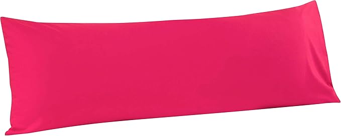 FLXXIE Body Pillow Cover - Super Soft Microfiber 20x54 Body Pillow Case - Envelope Closure, Wrinkle, Stain Resistant 20x54 Long Pillowcase, Magenta