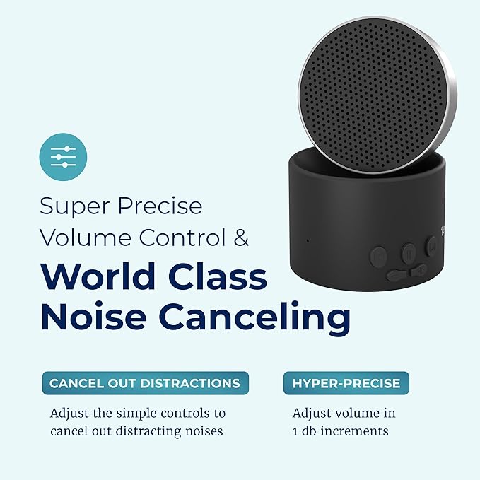 Adaptive Sound Technologies LectroFan Micro2 - Sound Machine for Sleep - Built-in Microphone - Noise-Masking - Precision Volume Settings - Sleek Design - Black Noise Machine, Black Carrying Case