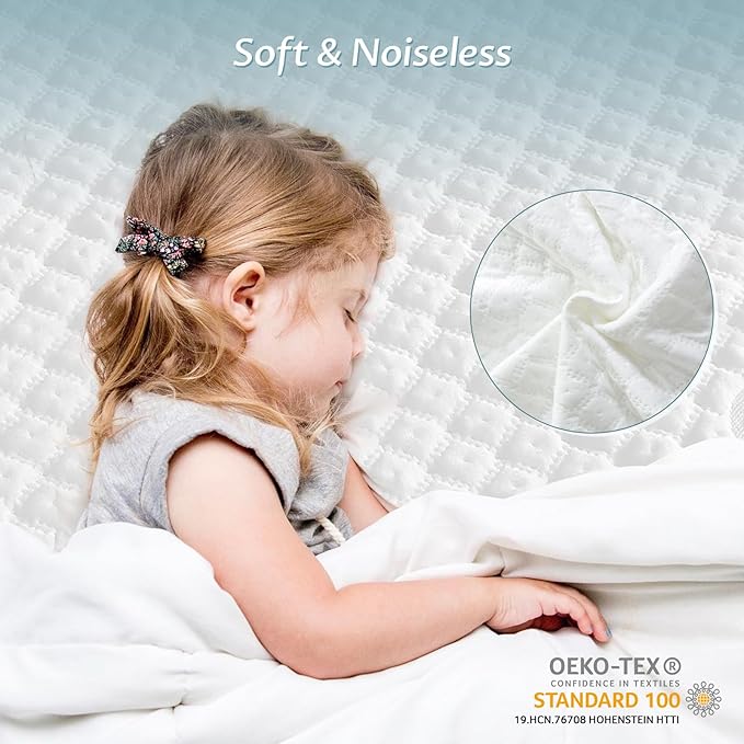 King Size Mattress Protector with Zipper - 100% Waterproof Zippered Mattress Cover - Soft & Cooling Noiseless Bed Mattress Covers - Top Removable Mattress Encasement 13-15" Deep
