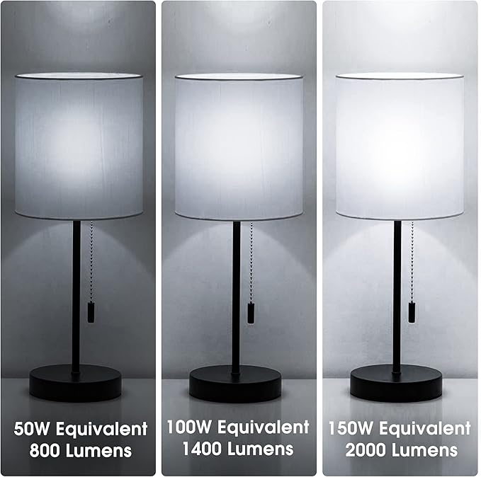 Briignite 3 Way LED Light Bulbs 50-100-150W Equivalent Daylight White 5000K, 3-Way A21 LED Light Bulb E26 Medium Base, 600LM-1250LM-1850LM, Perfect for Table Lamp, Floor Lamp, Desk Lamp, 2 Pack