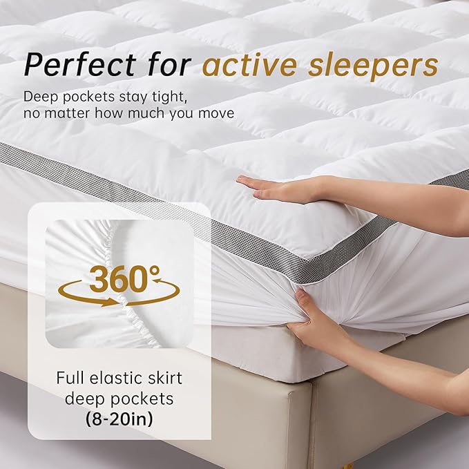 SAPHREAS Twin Size 3 Inch Memory Foam Mattress Topper with 8-20 inches Stretchable Pockets, Soft Pillow Top Mattress Pad for Back Pain Relief with Breathable Air Mesh Sides