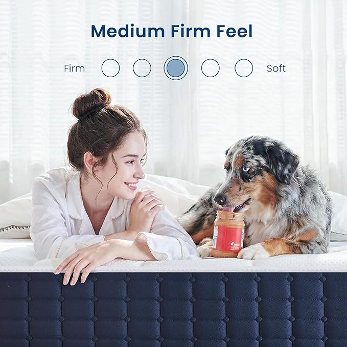 Coolvie Twin Mattress, 10 Inch Twin Hybrid Mattress in a Box, Pocket Innerspring Pillow Top Mattresses for Pressure Relief, Cooling Twin Size Mattress with Certified Memory Foams, Medium Firm Feel
