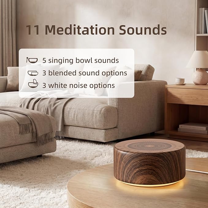 Kipcush White Noise Machine - Soft Non-Glare Nursery Lamp, 30 Soothing Sounds, 8 Color Lights, Max 8-Hour Timer for Baby & Adults (I, Standard)