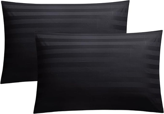 100% Cotton Classic Pillow Protectors with Invisible Zipper, 600 Thread Count Sateen Weave Soft and Breathable Pillow Cases, Protect Pillows from Dirt, Dust and Debris (King, 20"x36", Set of 2)