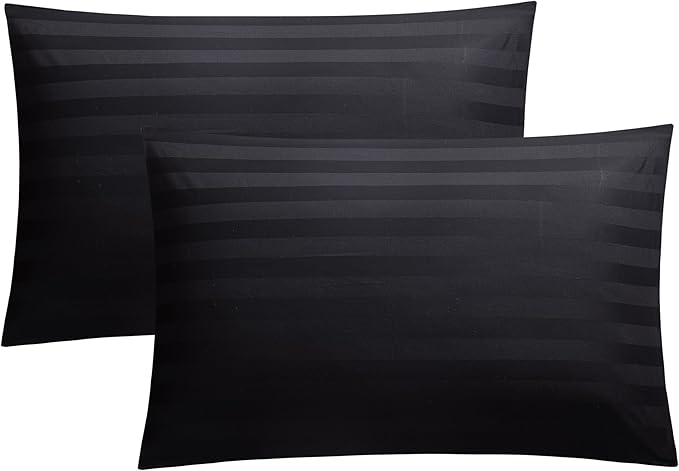 100% Cotton Classic Pillow Protectors with Invisible Zipper, 600 Thread Count Sateen Weave Soft and Breathable Pillow Cases, Protect Pillows from Dirt, Dust and Debris (Standard, 20"x26", Set of 2)