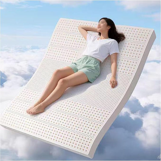 Natural Latex Mattress Topper with Organic Cotton Cover, Medium Firm 1/2/3/4 Inch Thick, Ventilation Honeycomb Latex Bed Mat, Maintain Deep Sleep,5cm,150x200cm(59x79in)