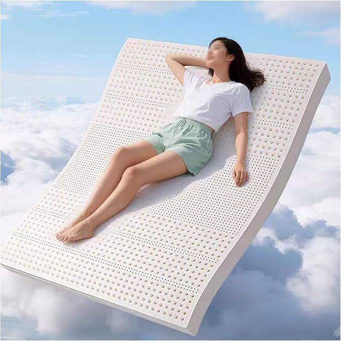 Natural Latex Mattress Topper with Organic Cotton Cover, Medium Firm 1/2/3/4 Inch Thick, Ventilation Honeycomb Latex Bed Mat, Maintain Deep Sleep,5cm,120x200cm(47x79in)