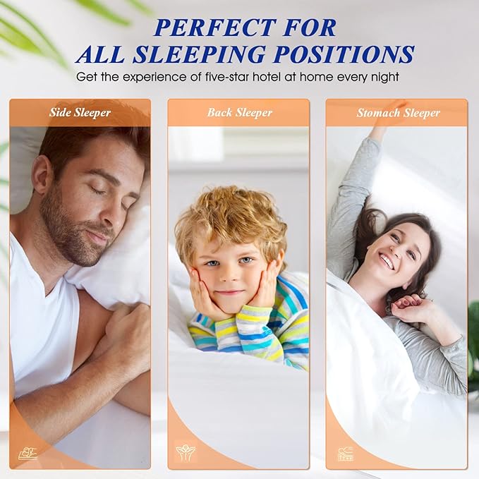 SEMZSOM Bed Pillows for Sleeping, King Size Pillows Set of 2 Cooling Luxury Hotel Quality Pillow with Premium Soft Down Alternative Filling for Back, Stomach or Side Sleepers