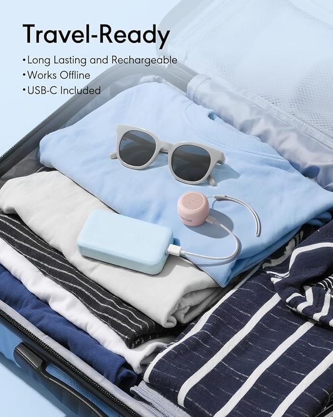 Sound Machine Flowtune White Noise Machine for Baby Adults, Mini Portable Sound Machine for Travel, 6H Timer, 18 Soothing Sleep Sounds Gift (Sakura Pink)