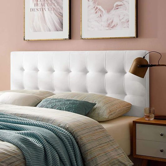 Modway MOD-6121 Lily King Biscuit Tufted Performance Velvet Headboard, White