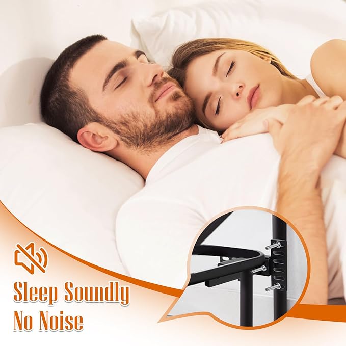 Headboard Bracket Adjustable Bed Base Bed Extra Thick Steel Universal Kit Heavy Duty No Noise No Wobble Easy Install Black Compatible Full Twin (Black，2pack) (1)