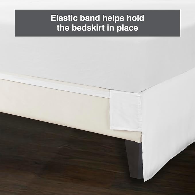 Bed Maker’s Never Lift Your Mattress Bed Skirt for Adjustable Beds, Split Corners, 15 Inch Drop Length, King, White