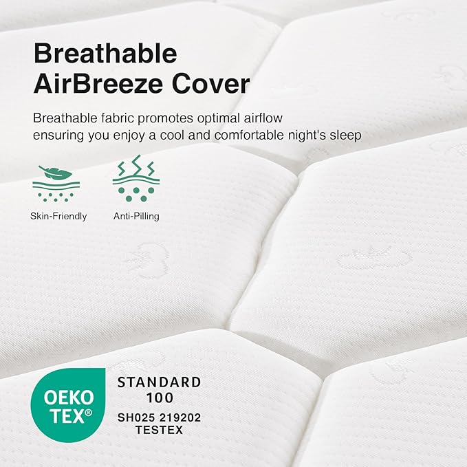 Novill 8 Inch Foam and Spring Hybrid Mattress, Twin Mattress in a Box, Medium Support, CertiPUR-US Certified Foam & Steel Coils, Durable Design, Guest and Youth Bedroom, Eco-Friendly Packaging