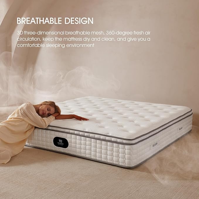 King Size Mattress,14 inch Cooling Gel Memory Foam Mattress,Pressure Relief with Medium Firm Support,Improves Sleep,CertiPUR-US Certified for Materials,No Fiberglass,Mattress in a Box