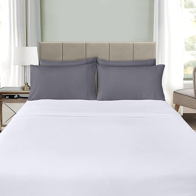 Utopia Bedding King Pillow Cases - 4 Pack - Envelope Closure - Soft Brushed Microfiber Fabric - Shrinkage and Fade Resistant Pillow Covers King Size 20 X 40 Inches (King, Grey)