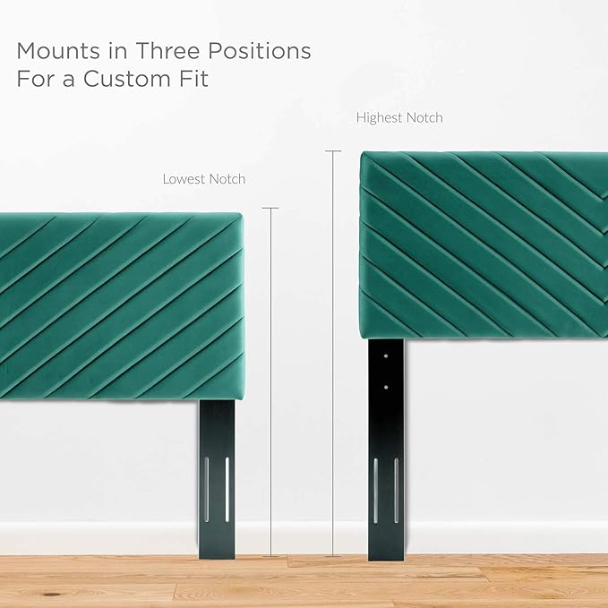 Modway Alyson Chevron Tufted Performance Velvet Full/Queen Headboard, Teal, MOD-6144-TEA