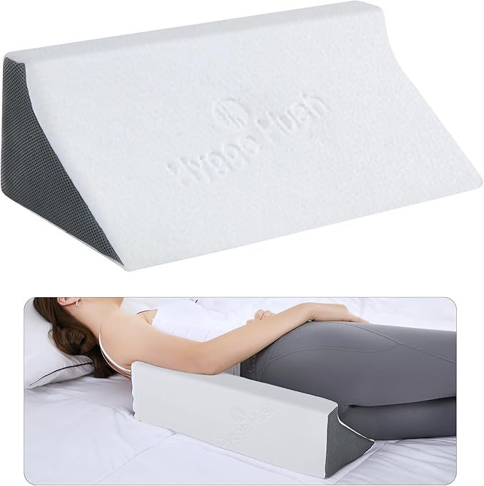 Wedge Pillow for Sleeping, Side Sleeper Body Back Positioners for Back Pain, Preventing Bedsores, After Surgery, Pregnancy Support, Ankle Support, Bed Wedge Pillow for Side Sleepers, White