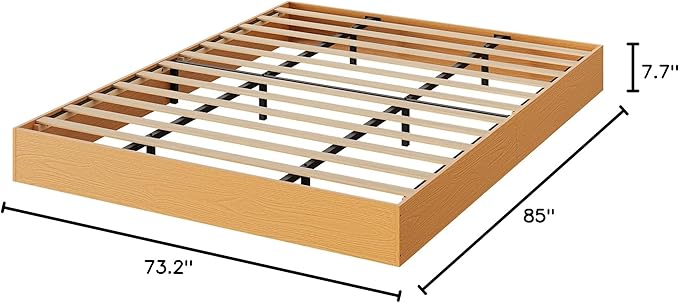 GarveeHome California King Wood Platform Bed Frame,Wooden Bed Frame Without Headboard, Wood Slat Support,No Box Spring Needed, Easy Assembly