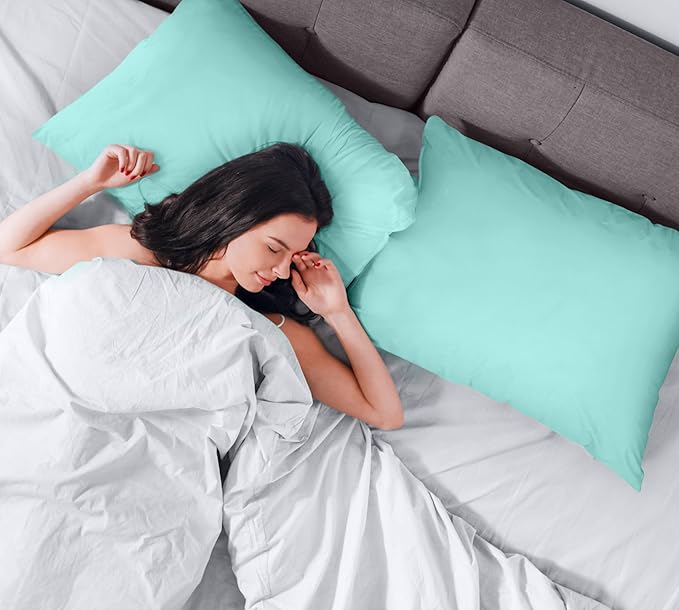 Utopia Bedding Premium 100% Waterproof Pillow Protectors with Zipper Standard Size (Set of 2), Bed Bug and Dust Mite Proof Zippered Pillow Covers, Pillow Encasement Cases, Spa Blue