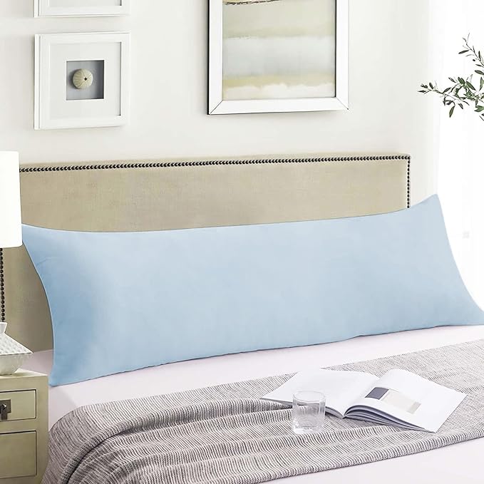 Body Pillow Insert - Breathable Full Body Pillow for Side Sleeper - Soft Long Bed Pillow for Adults - 20 x 54 inch-Blue