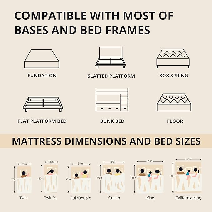 MLILY EGOHOME 12 inch Firm Queen Size Mattress, Memory Foam Mattress with Cooling Cover, Bed in a Box, CertiPUR-US Certified, Breathable and Supportive,Foam Made in USA, 60x80x12 Black
