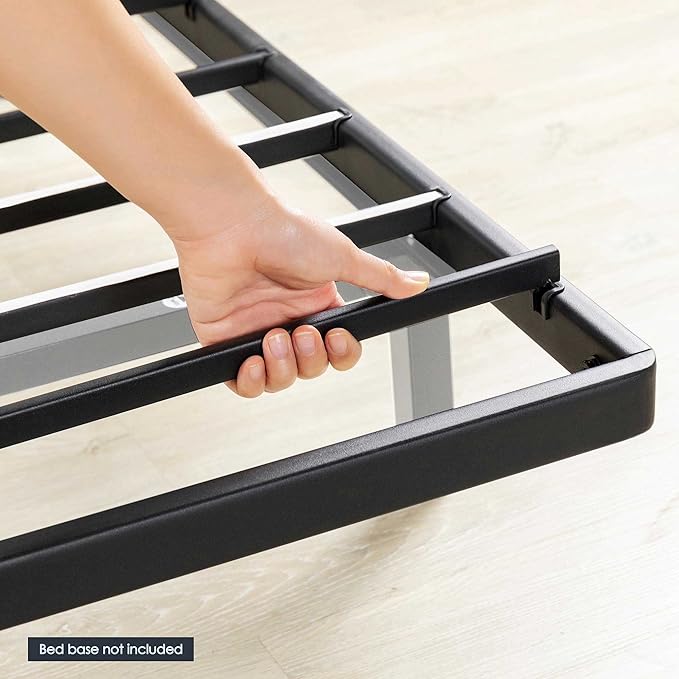Mellow 1.6 Inch Metal Bunkie Board Mattress Support for Bed Frames, Box Spring or Bed Slat Replacement, Easy Assembly, Full, Black