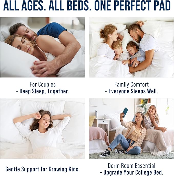 OLANLY Twin XL Quilted Fitted Mattress Pad, Elastic Fitted Mattress Topper, Cooling Soft Mattress Cover Stretches up to 21 Inches Deep, Machine Washable Mattress Protector (39x80 inch, White)